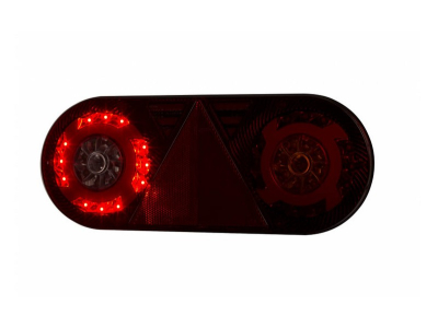 Lampa zespolona tylna z trójkątem odblask. HOR 105, STELLA, diodowa 12/24 V, prawa (6-funkcyjna, przewód okrągły 6x0,5 mm2, długość 2 m)